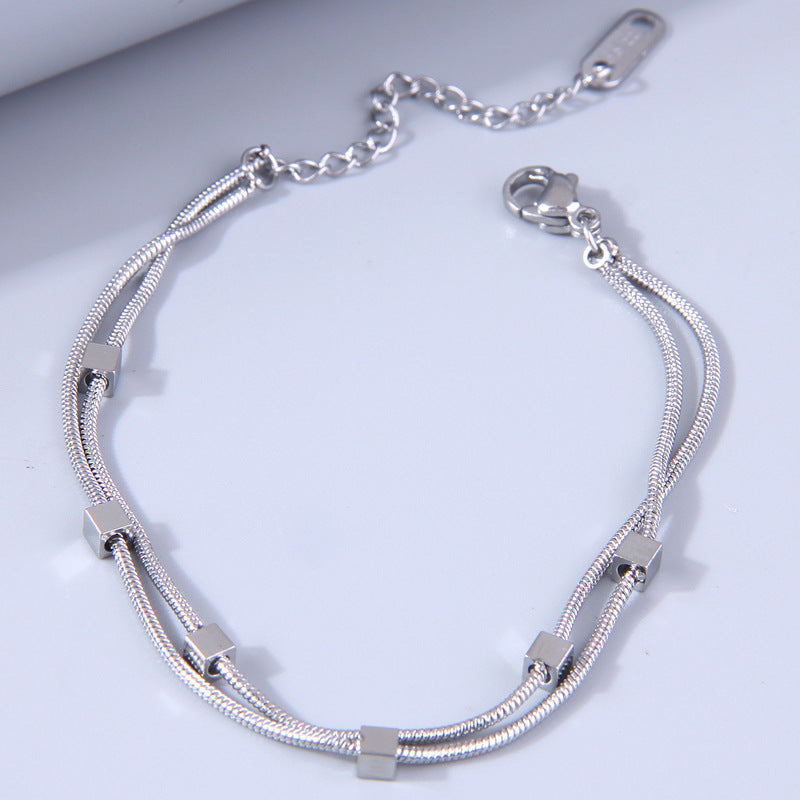 Wholesale Sweet Star Moon Titanium Steel Bracelet